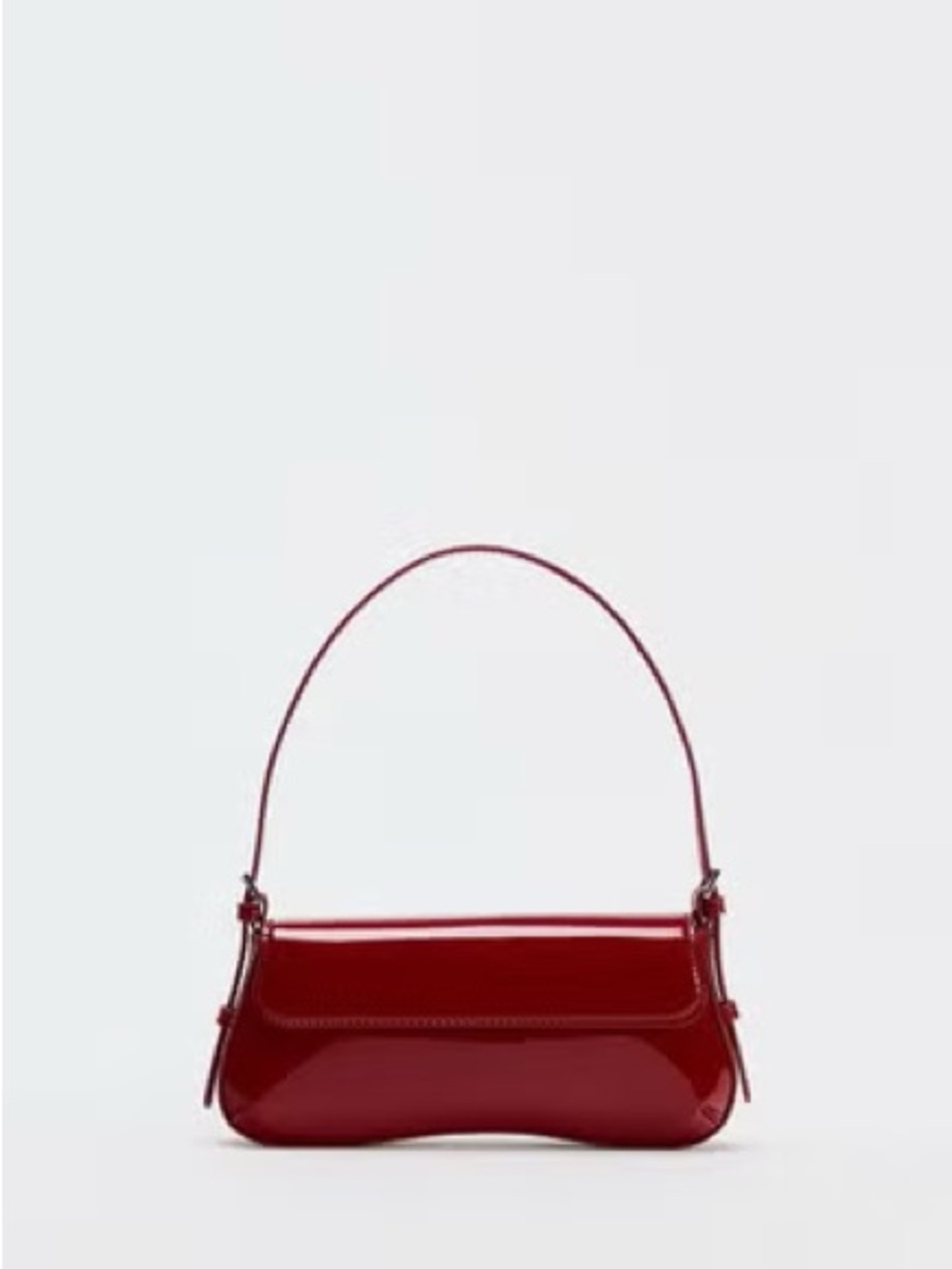 Viral Cherry Red Baguette Shoulder Bag